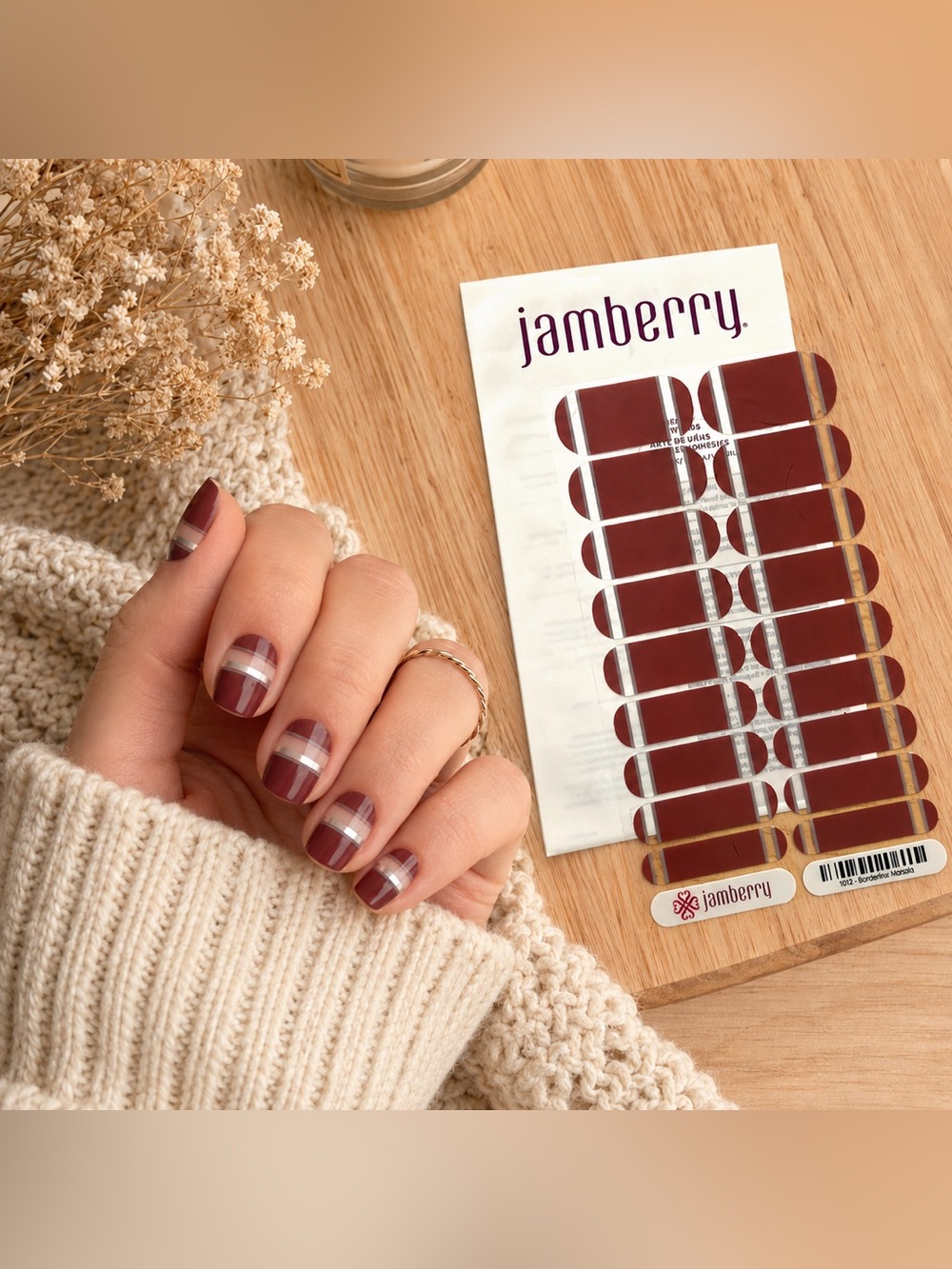 Jamberry Nail Wraps: Borderline Marsala | Buy Three Get One Free
